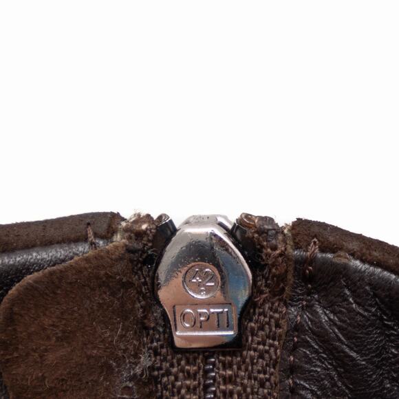 1.6k.$ Prada Brown Suede Block Heel Ankle Side Zip Triangle Logo Boots 35 US:5 - Picture 12 of 14